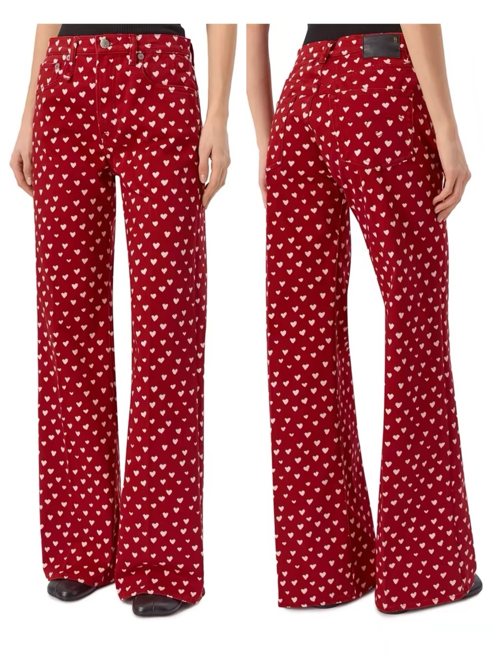 R13 CHARLOTTE JEAN Red Scattered Hearts, 25 26 27 28 - Picture 2 of 11